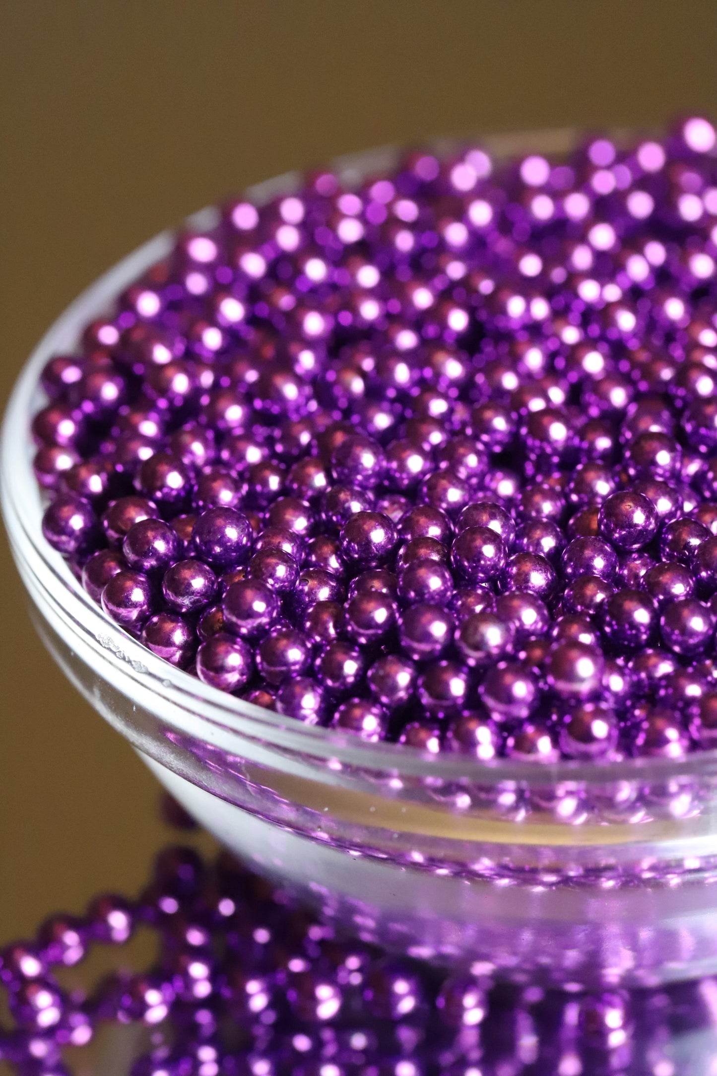 Purple Metallic Beads - Halal, Vegetarian, Vegan, Kosher, Gluten Free Sprinkles