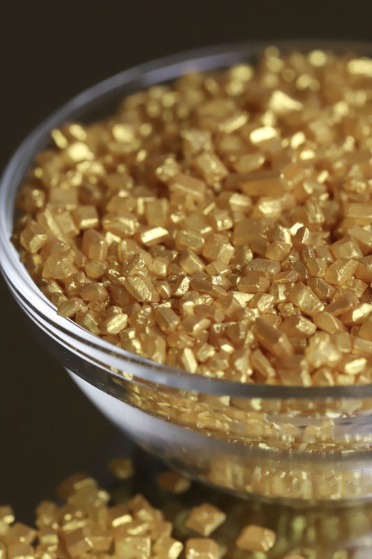 Gold Sugar Crystals - Halal, Vegetarian, Vegan, Kosher, Gluten Free Sprinkles