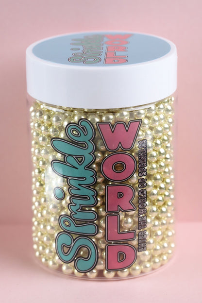 Yellow Gold Metallic Beads - Halal, Vegetarian, Vegan, Kosher, Gluten Free Sprinkles