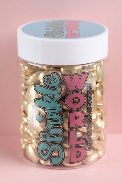 Gold Metallic Hearts - Halal, Vegetarian, Vegan, Kosher, Gluten Free Sprinkles